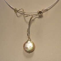 Zilveren draadspiraalhanger dynamisch